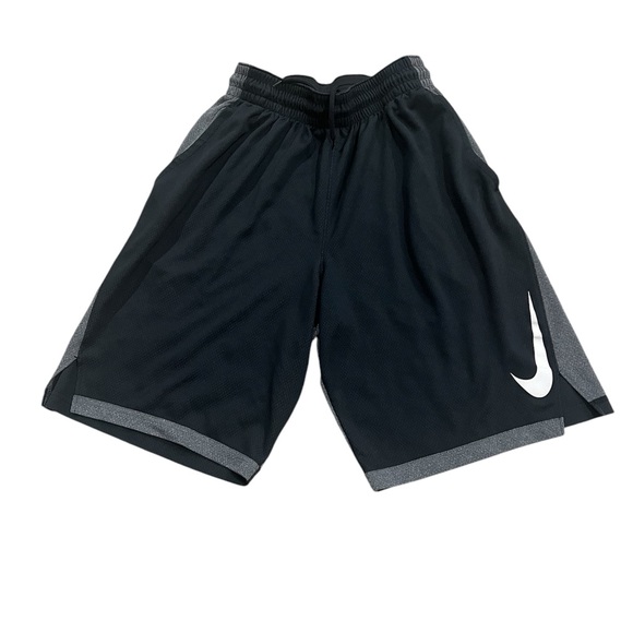 Nike Men's Small Black Gray Athletic Shorts Elastic Adjustable Waistband - Picture 1 of 4